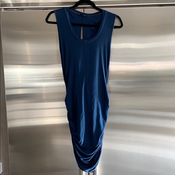 krisa Dresses & Skirts - Krisa Navy Ruched Sleeveless Mini Dress - sz S